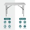 4ft Folding Table Outdoor Indoor Heavy Duty Portable Table with Carrying Handle for Camping Picnic Party