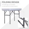 Outsunny 4FT Portable Folding Fish Fillet Cleaning Table Camping Picnic Ice Party Desk with Sink