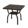 Cast Aluminum Outdoor Side Table, Anti-Rust Outdoor Square End Table, Patio Coffee Bistro Table for Indoor Garden Porch Balcony, Antique Bronze