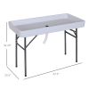 Outsunny 4FT Portable Folding Fish Fillet Cleaning Table Camping Picnic Ice Party Desk with Sink