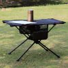 Portable Aluminium Alloy Camping Table Lightweight Outdoor Folding Garden Table with Cups Holder for Picnics Hiking BBQ