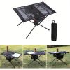 Portable Aluminium Alloy Camping Table Lightweight Outdoor Folding Garden Table with Cups Holder for Picnics Hiking BBQ